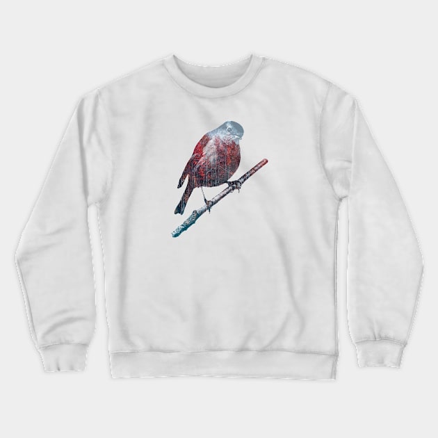 Bird on a Branch - Double Exposure Crewneck Sweatshirt by Bumcchi